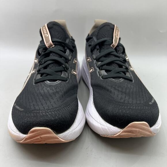 ASICS Gel-Nimbus 27 Running Shoes Women Size 7.5 Black Gold Comfort Low Sneakers - Picture 2 of 10